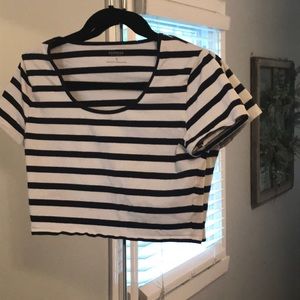 Express striped crop top